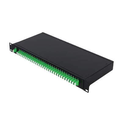 OEM 1U 19Inch 2x64 Rack Mount LC Fiber Optic PLC Splitter untuk Pusat Data FTTx
