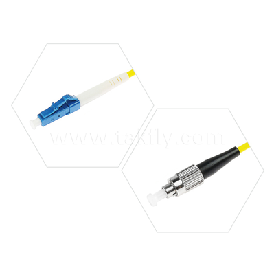 Kabel patch serat hibrida LC-FC Simplex / Duplex, Singlemode & Multimode, untuk interkoneksi jaringan yang fleksibel