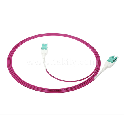 LC Uniboot Fiber Optic Patch Cord ️ Satu tabung dua inti, polaritas tetap, struktur kompak, setengah volume kabel untuk kabel kepadatan tinggi
