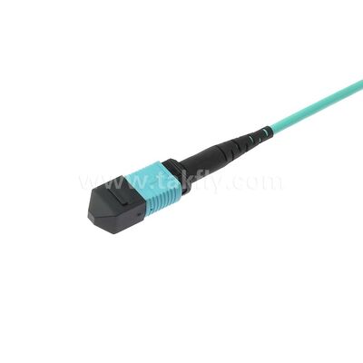 MPO MTP Patchcord MM OM3 Trunk Cable 12F Fiber Optic untuk Pusat Data Kabel Telekomunikasi AI