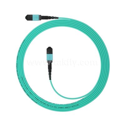 MPO MTP Patchcord Multimode OM3 Trunk Cable 12F Fiber Optic untuk Kabel Telekomunikasi AI Pusat Data