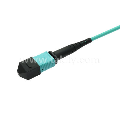MPO MTP Patchcord MM OM3 Trunk Cable 12F Fiber Optic untuk Pusat Data Kabel Telekomunikasi AI