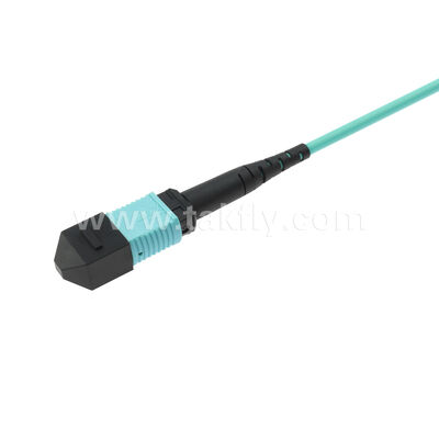 MPO MTP Patchcord MM OM3 Trunk Cable 12F Fiber Optic untuk Pusat Data Kabel Telekomunikasi AI