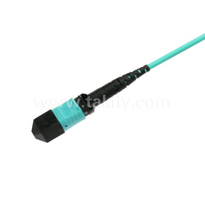 MPO MTP Patchcord MM OM3 Trunk Cable 12F Fiber Optic untuk Pusat Data Kabel Telekomunikasi AI