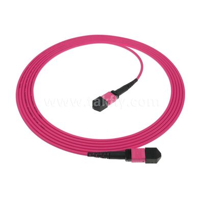 MPO MTP Patchcord Multimode OM4 Trunk Cable 24F Fiber Optic untuk Pusat Data Kabel Telekomunikasi AI