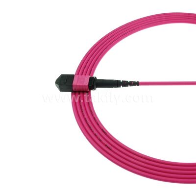 MPO MTP Patchcord Multimode OM4 Trunk Cable 24F Fiber Optic untuk Pusat Data Kabel Telekomunikasi AI