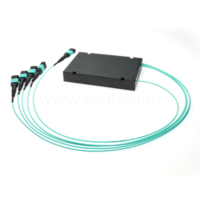 Kabel Fanout MPO/MTP PLC Splitter 1x4 SM/MM Serat Optik untuk Pusat Data FTTX