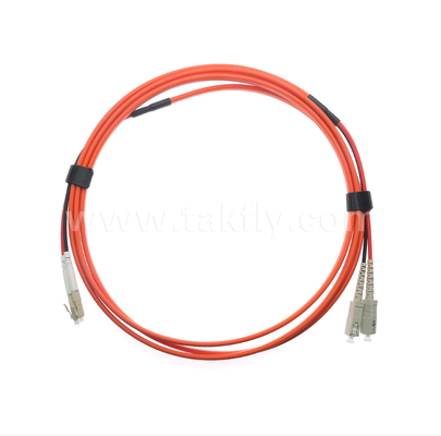 SC-UPC ke LC-UPC OM1 Duplex Flat Twin Fiber Patch Cord Kabel Jumper Optik Multimode Oranye 2.0mm