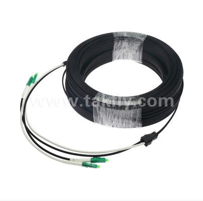 LC/APC Flat Drop Patch Cord - 2 Cor Duplex, Pre-Connectorized, Anti-Vibration, Rated Indoor untuk Fast FTTH Deployment.