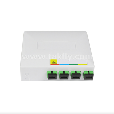 TKS-1806-04D FTTH Fiber Termination Box ️ Desk/Wall Mount, 4-Port, Indoor, Mendukung Fusion Splicing & Manajemen Kabel