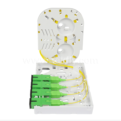 TKS-1806-04D FTTH Fiber Termination Box ️ Desk/Wall Mount, 4-Port, Indoor, Mendukung Fusion Splicing & Manajemen Kabel