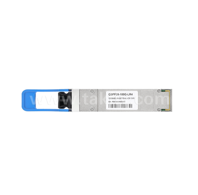 TKQS28-100G-LR4 100Gbps QSFP28 Transceiver Optik   10km, 4 Saluran LAN-WDM (1295.56-1309.14nm), Laser EML, Penerima PIN, 100GBASE-LR4 Kompatibel