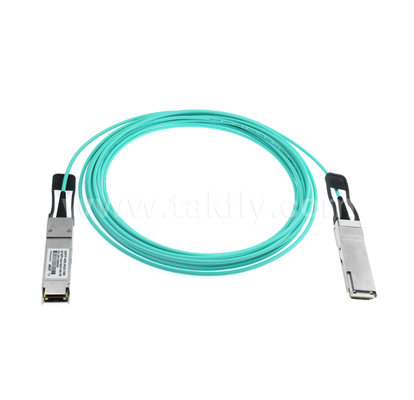 Kabel Optik Aktif 40G QSFP+ – Dupleks Penuh 4-Saluran, 11,3Gbps per Jalur, Daya Rendah, Dapat Dipasang Saat Panas