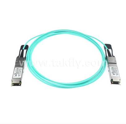 Kabel Optik Aktif (AOC) 100G QSFP28 – 4×25G, Hingga 104Gbps, 3-70m, VCSEL Array, Daya Rendah <3.5W, QSFP28 ke QSFP28