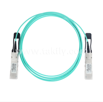 Kabel Optik Aktif (AOC) 100G QSFP28 – 4×25G, Hingga 104Gbps, 3-70m, VCSEL Array, Daya Rendah <3.5W, QSFP28 ke QSFP28