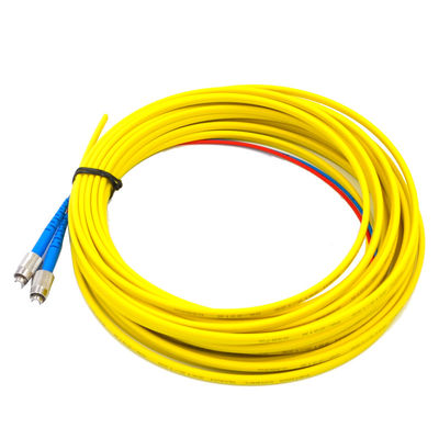 FC UPC Duplex G657A1 PVC Fiber Optic Pigtail Kabel Datar Kuning Single Mode