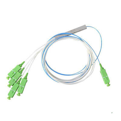 1x4 SC UPC 9/125 um G657A1 0.9mm kabel putih mini PLC splitter