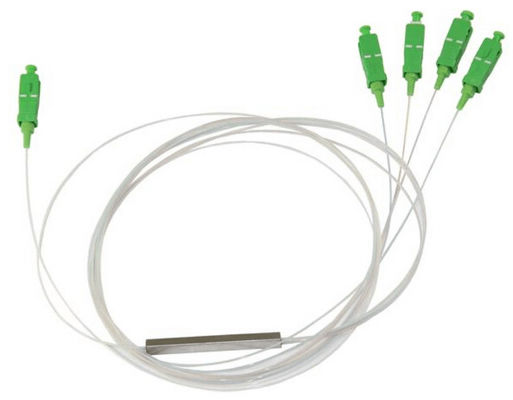 1x4 SC UPC 9/125 um G657A1 0.9mm kabel putih mini PLC splitter