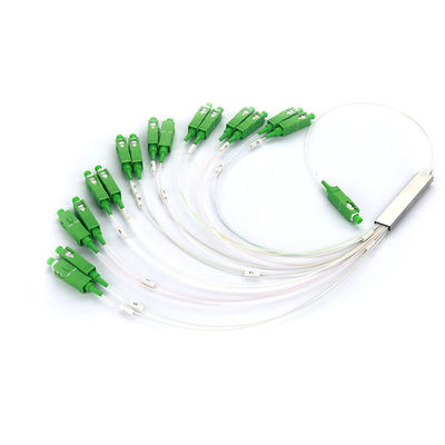 1x16 SC Green Connector Kehilangan Penyisipan Rendah 0.9mm Mini Tube PLC Splitter
