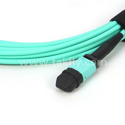 Kabel Serat Optik Multi Mode 12/24 Inti Mpo Mtp Om3 untuk Aplikasi Pusat Data