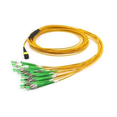 FC APC ke MTP 12 Fiber Breakout Kabel G657A1 0.3dB Low Loss