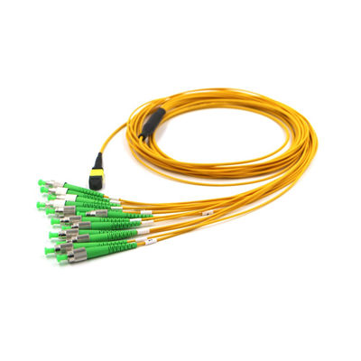 FC APC ke MTP 12 Fiber Breakout Kabel G657A1 0.3dB Low Loss