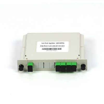 1x4 SC/APC Single Mode G657A1 LGX Kaset Tipe Fiber Optic PLC Splitter di FTTx