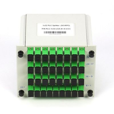 1X32 LGX Kaset Fiber Optic PLC Splitter SC APC SM G657A1 Dalam Jaringan