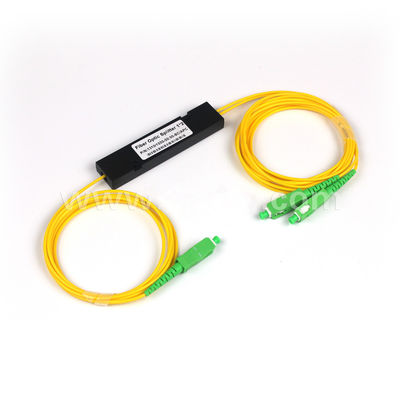 1 x 2 ABS PLC Splitter dengan SC APC SM G657A1 dalam Kabel Serat 2.0mm