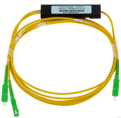 1 x 2 ABS PLC Splitter dengan SC APC SM G657A1 dalam Kabel Serat 2.0mm