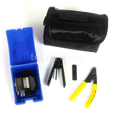 4-In-1 FTTH Fiber Optic Tool Kit Dengan Fiber Optic Cleaver Stripper