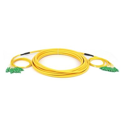 OS2 12 Cores Fiber Optic Breakout Cable SC APC Ke SC APC LSZH Yellow Jacket