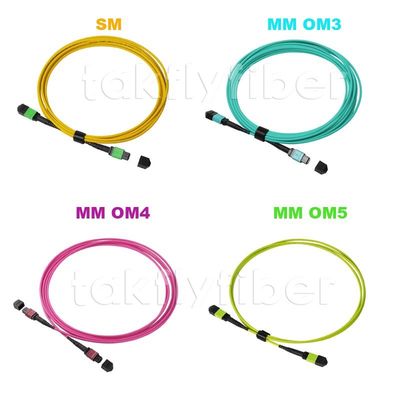 12/24 Cores Fiber Optic MTP MPO Patch Cord, SM, OM3, OM4, OM5, 3.0mm