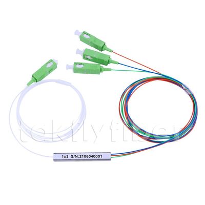 Konektor SC 1x16 PLC Splitter Mode Tunggal Kabel 0.9mm Tanpa Blok