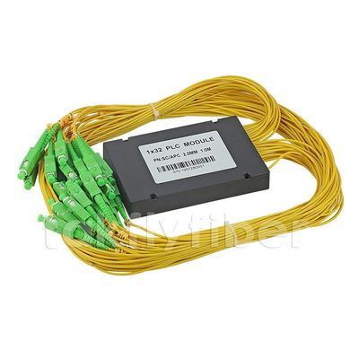 SC APC 1x32 ABS Modul Fiber PLC Splitter Untuk Jaringan FTTH FTTX GPON