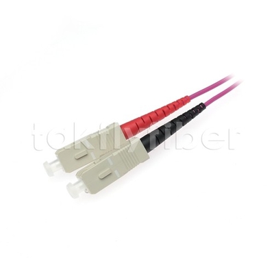 OM4 Duplex Fiber Optic Patch Cable LSZH Violet Jacket SC Ke SC 3.0mm 850nm