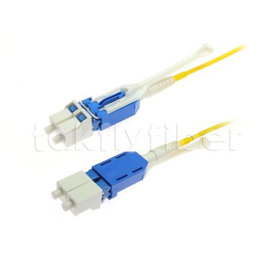 Kabel Patch Fiber Optik Dupleks Uniboot 2.0mm Diameter dengan Serat G657A1 dan Jaket LSZH Konektor LC PC