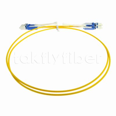 Kabel Patch Fiber Optik Dupleks Uniboot 2.0mm Diameter dengan Serat G657A1 dan Jaket LSZH Konektor LC PC