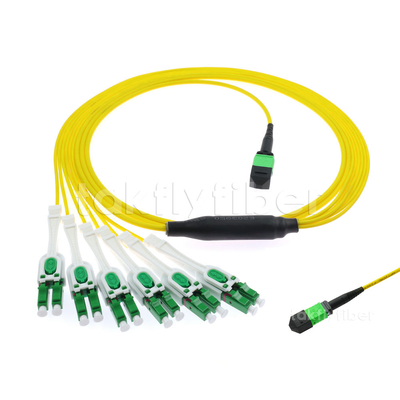 Fiber Optic MPO MTP LC Uniboot Patch Cord Singlemode 12 Kabel Fiber Untuk FTTX