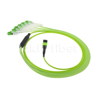 MPO/MTP Female Ke LC OM5 Multimode Breakout Cable Hijau Kapur
