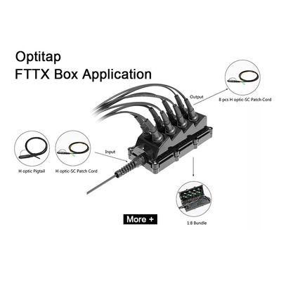 1x8 Splitter OptiTap Connector Drop Cable Dielectric / Kabel Tonable MST Box, 8 Port OptiTap Joint Closure