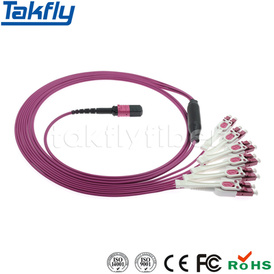 Elite Type Multimode OM4 MPO-LC Breakout Cable High Density 12C MTP-LC OM4 Kabel Fanout