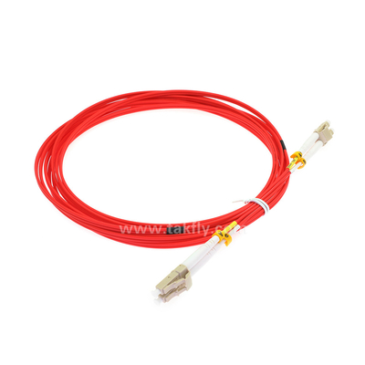 LC Duplex LSZH Fiber Patch Cord Warna Merah OM2 50/125nm
