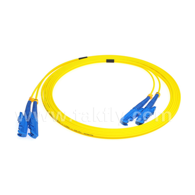 E2000-E2000 SM G657A2 Kabel Serat Optik Kuning LSZH Zipcord Telecom Standard