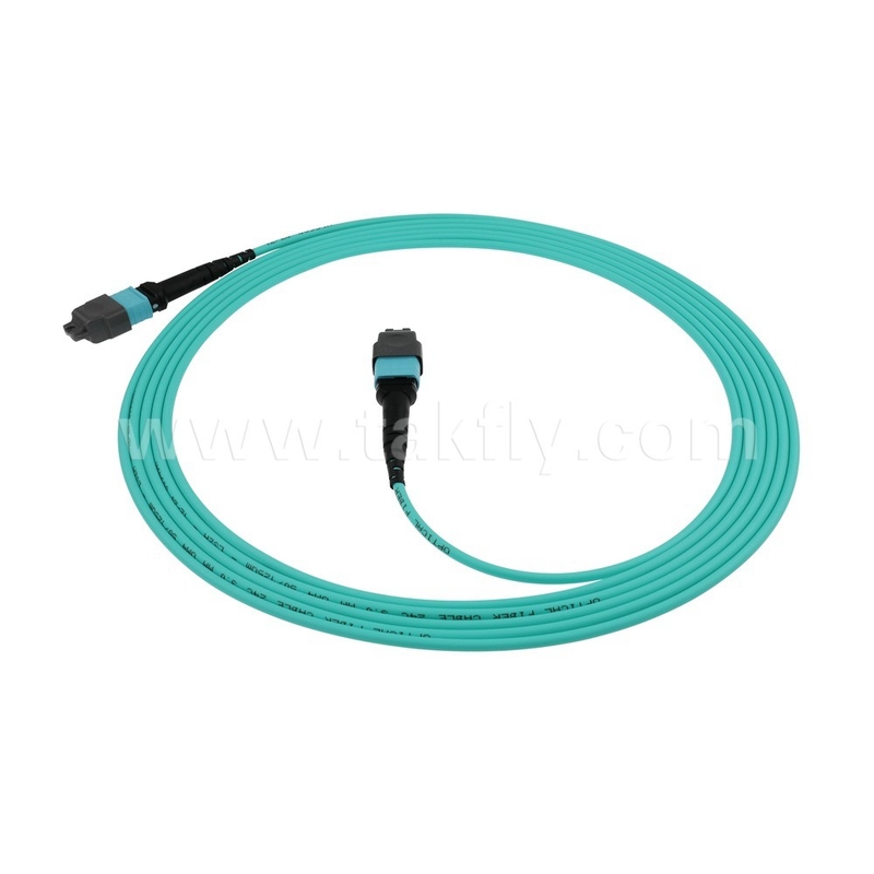 16 Core SM MM MPO MTP Kabel Jumper Serat Optik untuk Pusat Data FTTX Disesuaikan