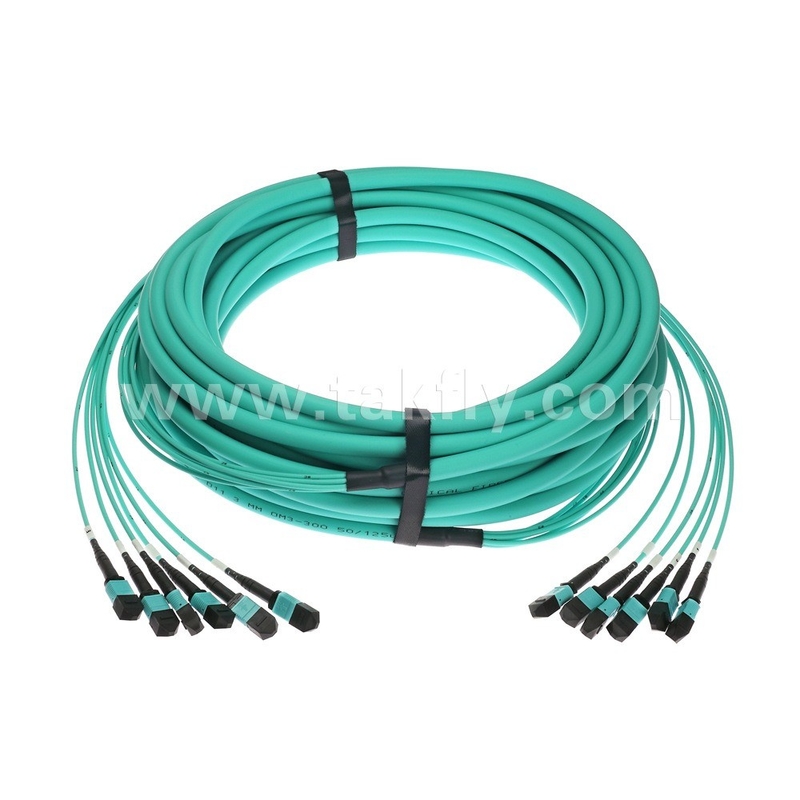 72 Core SM MM MPO Patch Cord MTP Trunk Cable Jumper Untuk Pusat Data FTTX