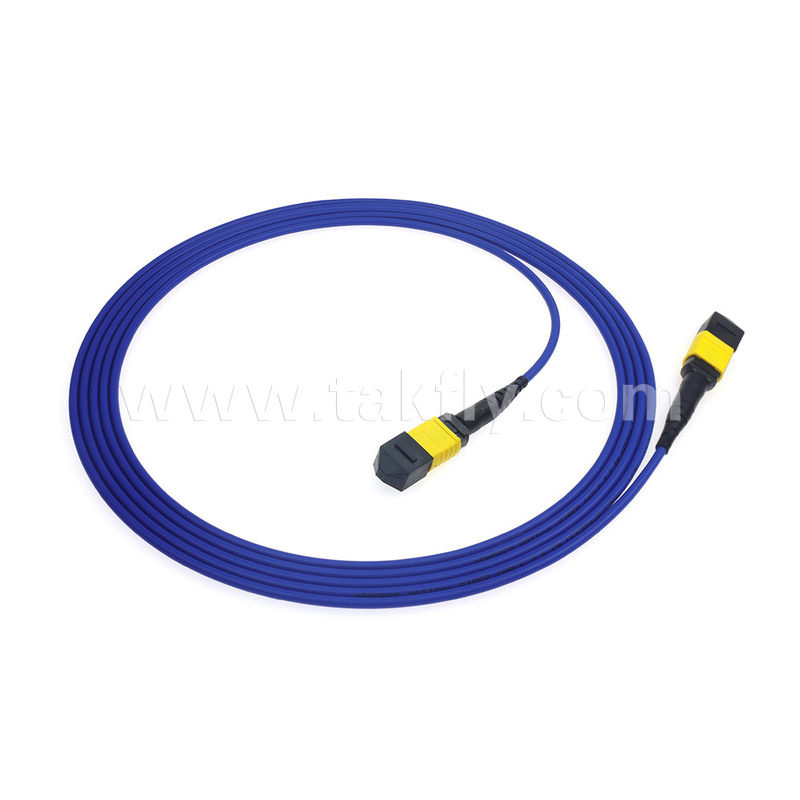 Pusat Data FTTX Kabel Serat Optik MPO Patch Cord MTP Kabel Trunk Lapis baja SM MM Jumper