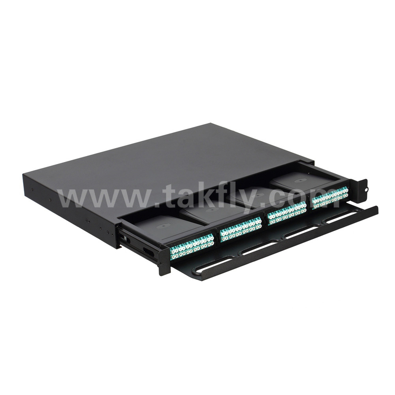 Fiber Optic MPO Cassette MTP Patch Panel yang dapat disesuaikan Tipe geser untuk pusat data FTTX