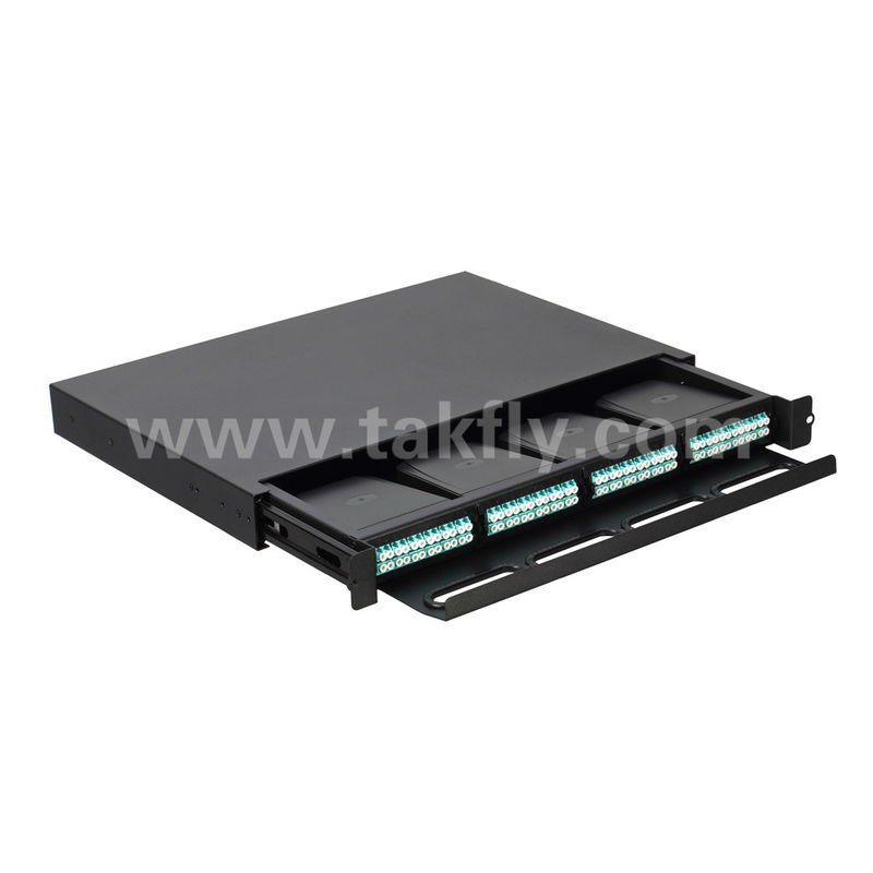 MPO/MTP Patch Panel Management Cassette Slidable Type Fiber Optic untuk Kabel Pusat Data FTTX