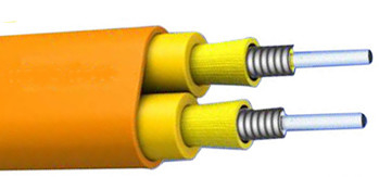 PE Cover Flat Duplex Armored Optical Cable dengan instalasi 1200N Tensile